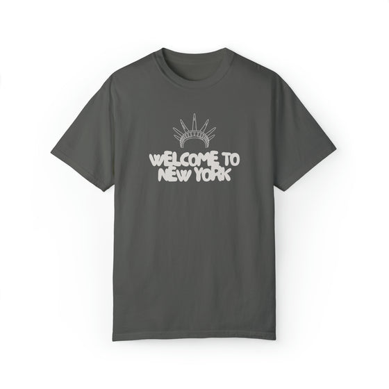 (LADY LIBERTY) WELCOME TO NY -- UNISEX TEE